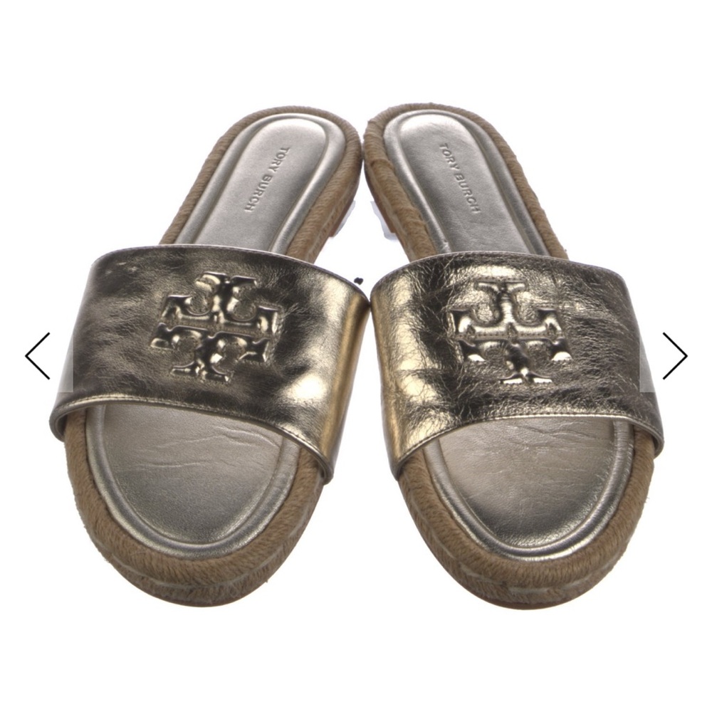 Tory Burch Metallic Gold Mules